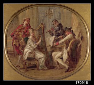4人の人物とのコンサート、1774年頃 作： François André Vincent